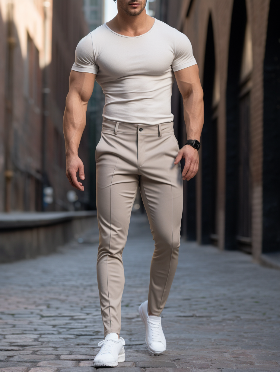 Novate: Pantaloni Slim Fit Senza Pieghe